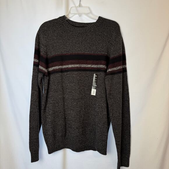 Urban Pipeline Black Gray Burgundy Sweater Size Men's Large - Picture 2 of 10